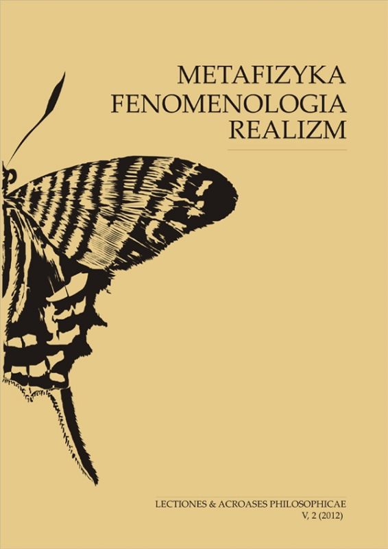 					Pokaż  Tom 5 Nr 2 (2012): 5, 2012, z. 2, Metafizyka, fenomenologia, realizm
				